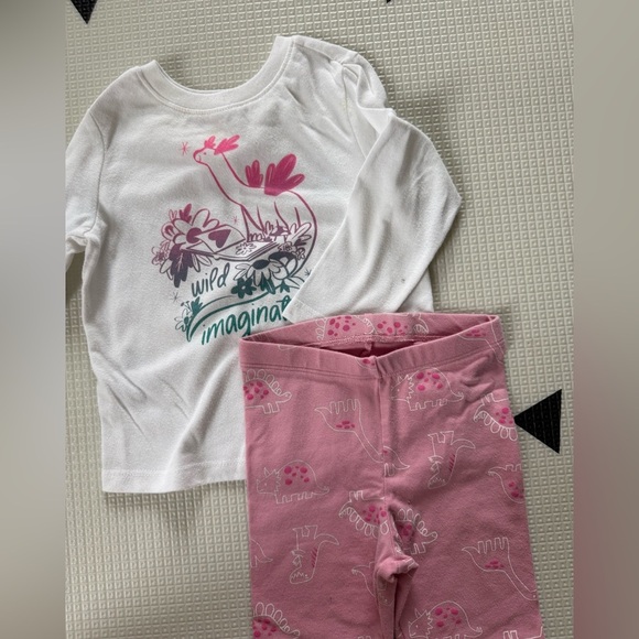 Old Navy |Baby girl cute outfit,dinosaur print leggings & long sleeve tee•••18M - Picture 3 of 6